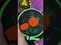 Beautiful marigold embroidery pattern #embroiderylover #viralshort #diyart #diycrafts