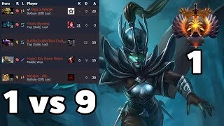 1 VS 9 Phantom Assassin Rank 1 Dota2