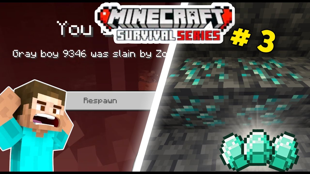 Mining diamonds for my diamond armor Minecraft survival series EP 3 ...