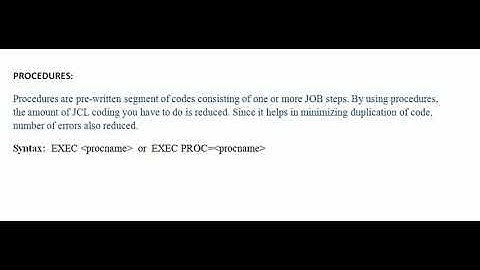Procedure or PROC in JCL