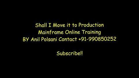 COBOL moving into Production |Real Mainframe Training |BATCH - MAY 30 6.30am|Anil Polsani 9908502542