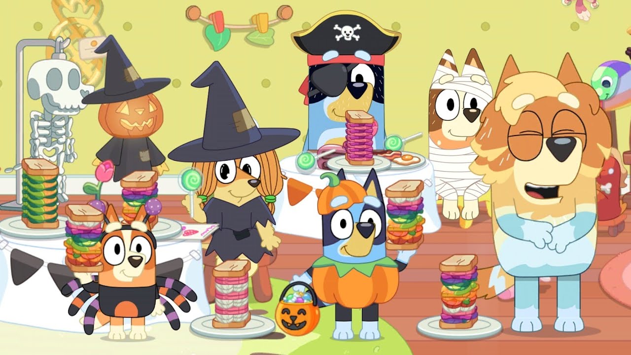 Blueys Rainbow Sandwich Shop 🌈 Halloween Bluey Lets Play 🎃 Bluey Gameplay for Kids 🍭 