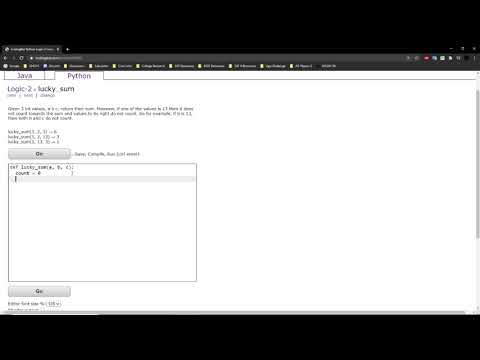 Logic-2 (lucky_sum) Python Tutorial || Codingbat.com - YouTube