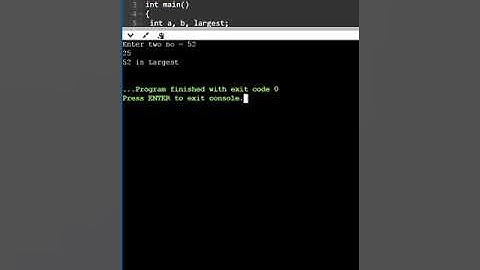 c program to find largest of two numbers using conditional operator #short
