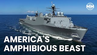 Como o navio de guerra anfibio da classe San Antonio transporta fuzileiros navai