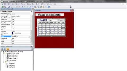 Excel 2010 VBA Tutorial 51   Userforms   Calendars