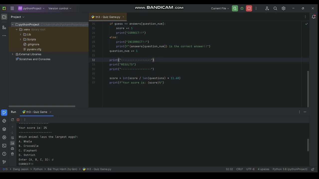 Python - Question and Answer game for beginners - YouTube