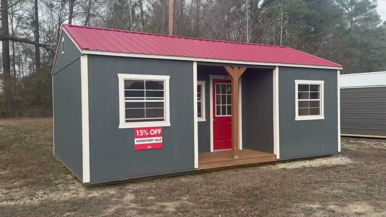 14x24 Center Cabin Shed w/ Electrical & Insulation | 15% OFF | FREE Delivery