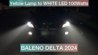 Baleno Delta 2024 Blue | Yellow Lamp to White LEDs 100watt | Easy installation #baleno #balenodelta