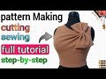 How to make this collar and bodice in 3 steps | Pattern making, cutting, sewing + fit