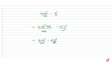 The ratio of the A.M. and G.M. of two positive numbers a and b, is m : n. Show that a : b = `(m+...