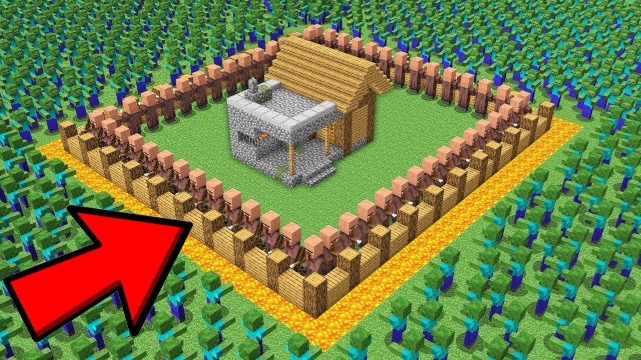 1000 Zombies Vs Village in Minecraft!