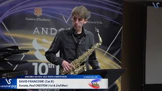 ANDORRA SAX FEST 2023: David Francome plays Sonata, Paul CRESTON (1st -2nd)