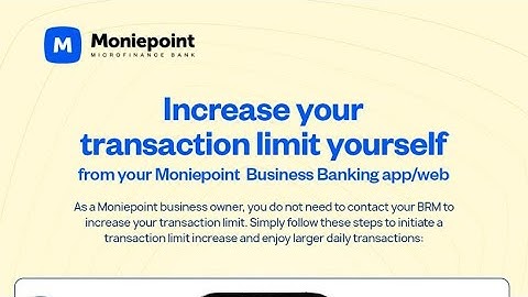 I WANT TO INCREASE MY TRANSFER LIMIT🚀 on my Moniepoint account…