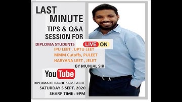 डिप्लोमा वालों🤔Are you worried about Upcoming LEET 2020?😓 Munjal Sir First Live Session Ever