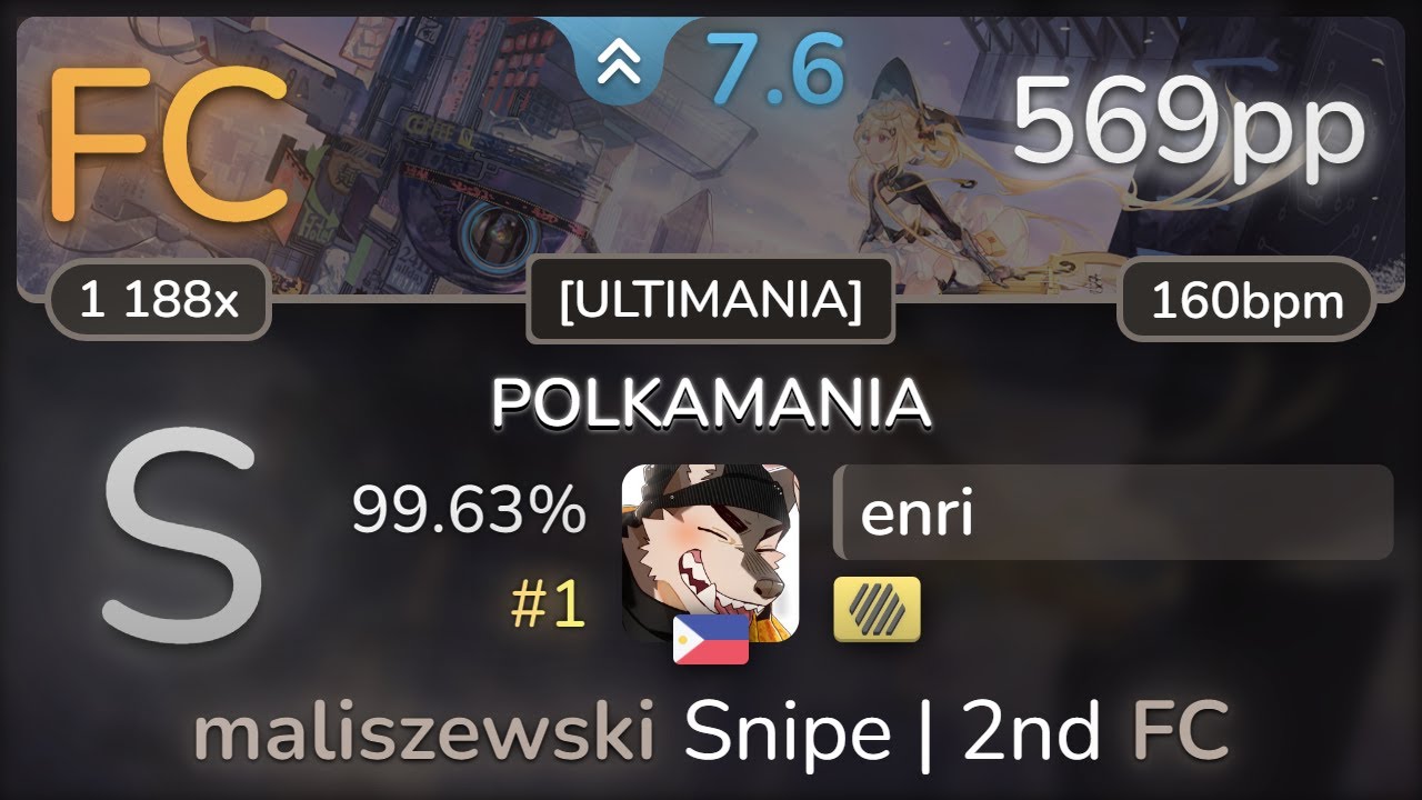 7.6⭐ enri | Camellia feat. Nanahira - POLKAMANIA [ULTIMANIA] +HD 99.63% FC #1 | 569pp - osu!