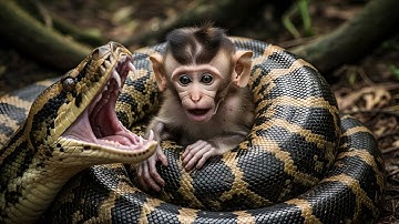 Python Attacks Baby Monkey – Shocking Forest Rescue Caught on Camera