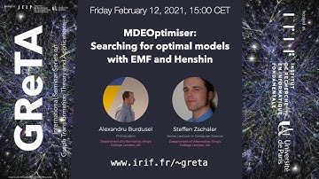 GReTA seminar #6: "MDEOptimiser: Searching for optimal models with EMF and Henshin"