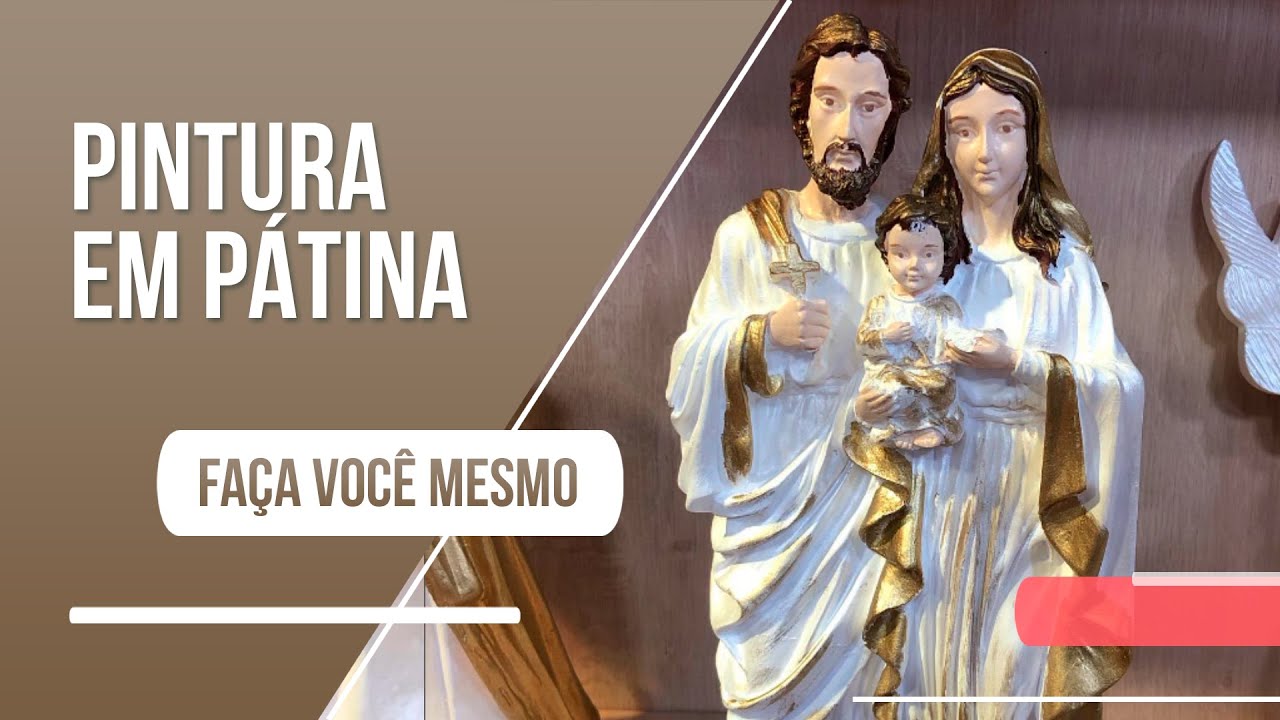 Customização de arte sacra: aplique a técnica de pátina na imagem da Sagrada Família