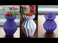 How to make  a paper flower vase   diy simple paper craft