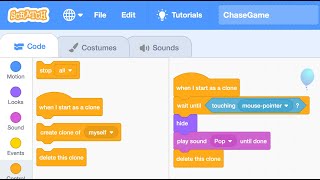 Chase Game Step 3 Character Interactions and Sounds (Scratch Programming)