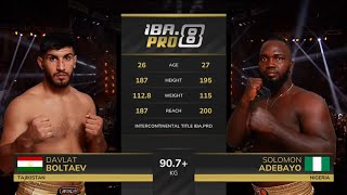 : BOLTAEV Davlat  vs ADEBAYO Solomon  | IBA.PRO 8 | July 22, 2025 | Dushanbe, Tajikistan