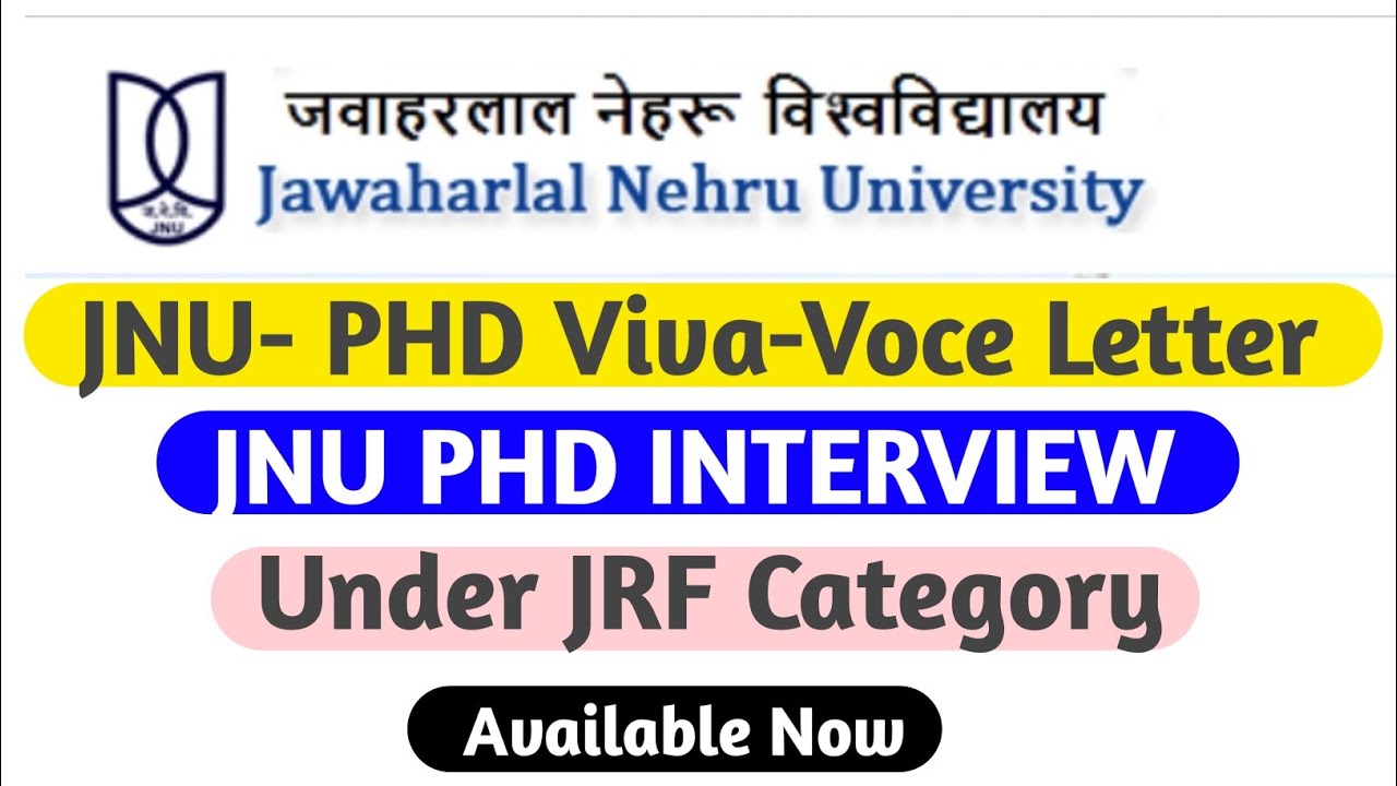 jnu phd interview 2021 under jrf category jnu phd interview call letter YouTube