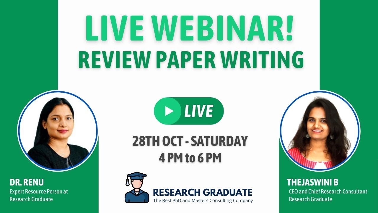 Live Webinar on Review Paper Writing for Research Scholars | Dr. Renu ...