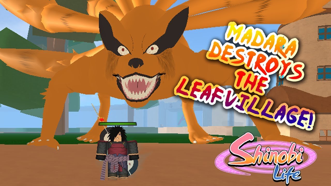 Madara Destroys The Hidden Leaf Village Shinobi Life Oa Youtube - madara roblox shinobi life 2