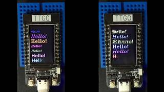 Memory vs File based Hershey vector fonts side  by side demo