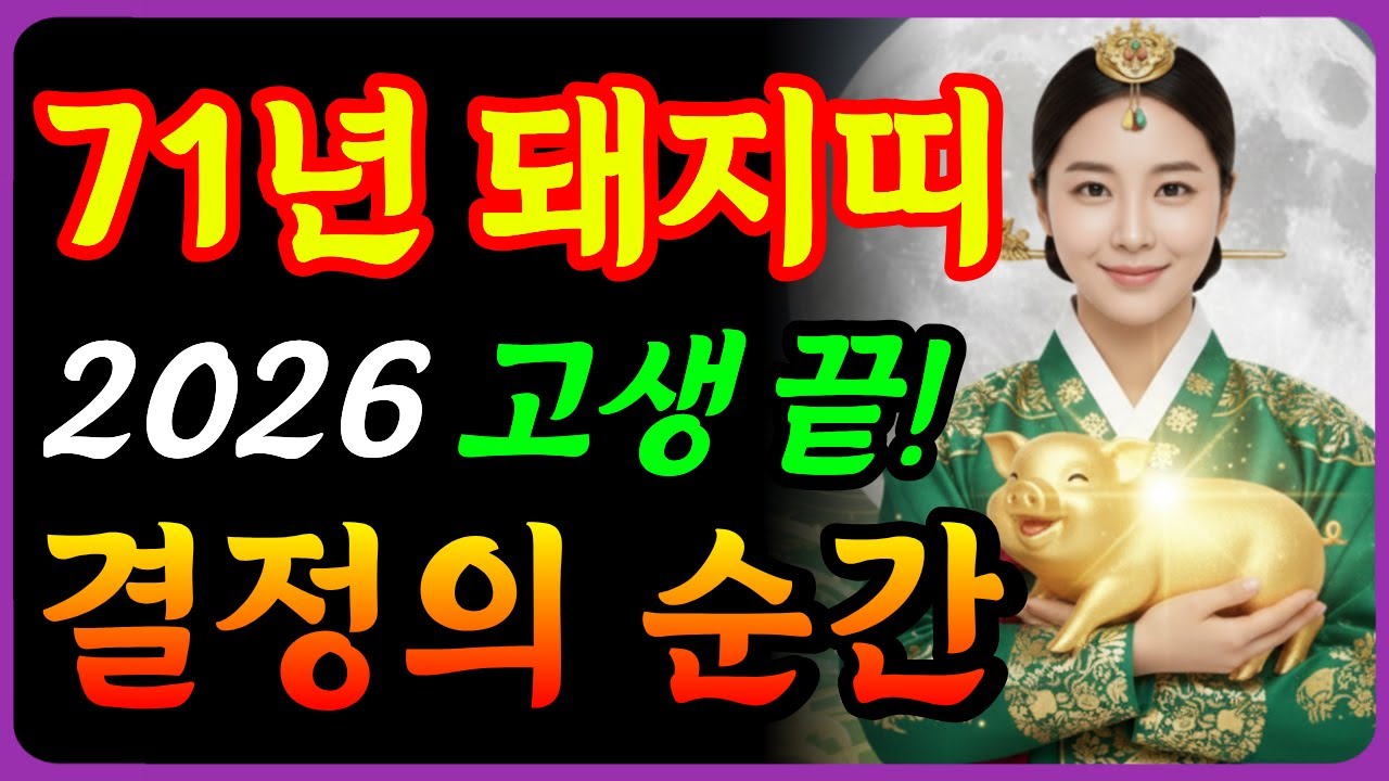 1971년생 돼지띠 2026년 운세 | 56세 회수운 시작, 10년 대운 전환점 | 재물·건강·개운법 총정리