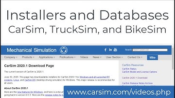 Installers and Databases for CarSim, TruckSim, and BikeSim