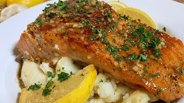 DELICIOUS Pan-Seared Salmon with Lemon Garlic Butter Sauce | Hope you LOVE CRISPY Skin!