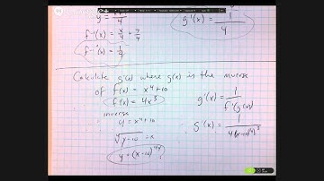Calculus 3.8 Derivatives of Inverse FUNctions