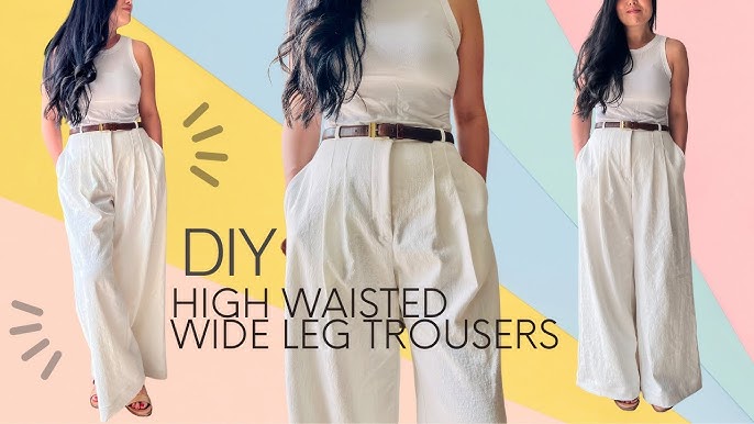 DIY Wide Leg Trousers, Beginner Friendly Sewing tutorial