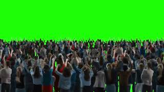 Толпа людей на зеленом и синем фоне