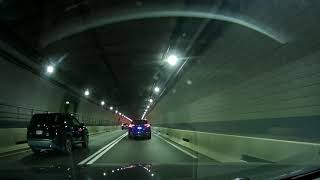 Leaving Boston Logan International Airport and driving through the Ted Williams Tunnel
