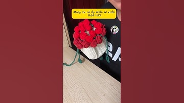 Tự tay đan tặng bạn gái mốt chiếc túi lên hoa hồng #love #lovestory #handmade #diy #craft #crochet