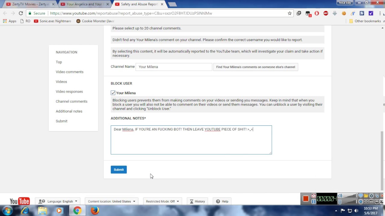 I ALSO REPORTED YOUR MILENA (Your Angelica's 2nd channel) - YouTube