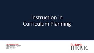 Instruction in Curriculum Planning