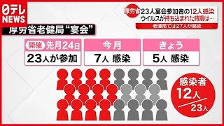 参加者２３人中１２人が感染…厚労省“宴会” ウイルス持ち込まれた時期は？（2021年4月20日放送「news every.」より）