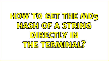 Ubuntu: How to get the MD5 hash of a string directly in the terminal?