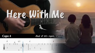 PDF Sample Here With Me - d4vd Fingerstyle Guitar guitar tab & chords by Yuta Ueno.