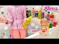 メルちゃん お風呂ジュース屋さん カラフル入浴剤 / Pretend Play Making Fruit Juices and Coca Cola Soda