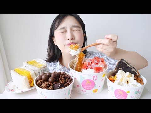 토핑 잔뜩 올린 요아정 먹방💫<strong>요즘</strong> 내 입 터지게 만든 주범… 요아정 꿀조합 top3 (ft.달걀 샌드위치) REALSOUND MUKBANG | Yogurt <strong>ice</strong> cream :D