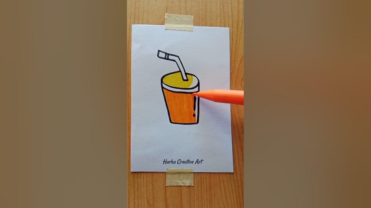 Menggambar Cup minuman Jus ✍️ #shorts Menggambar Cup minuman Jus ✍️ #shorts