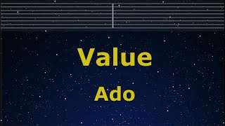 Karaoke♬ Value - Ado【No Guide Melody】 Instrumental, Lyric Romanized