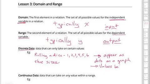 Math 10C - Relations and Functions: Lesson 3 - Domain and Range