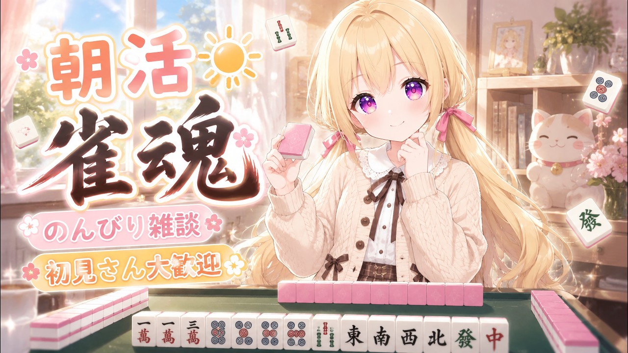 【朝活/雀魂】朝の空気はひんやり、配牌はぬくぬく希望です☀️🀄🩷【初見さん大歓迎】