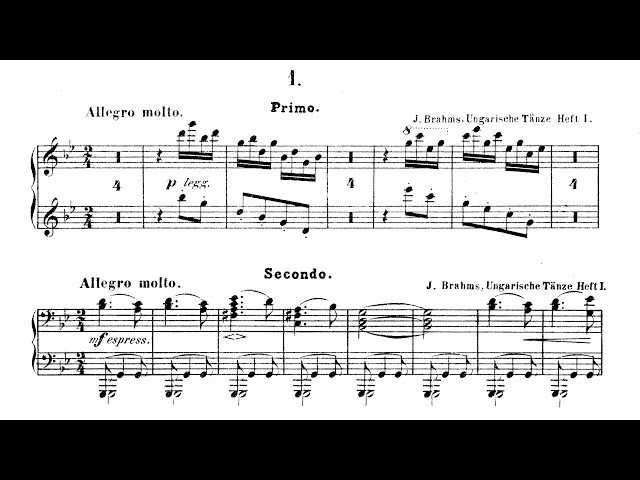 Brahms - Danse hongroise n° 8 : Cyprien Katsaris & Hélène Mercier, piano